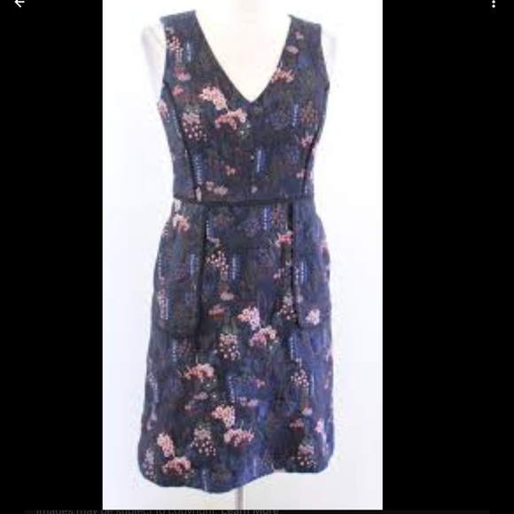 Ann Taylor Blue Sheath Dress with V-Neck for Wedding Guest - Picture 2 of 12